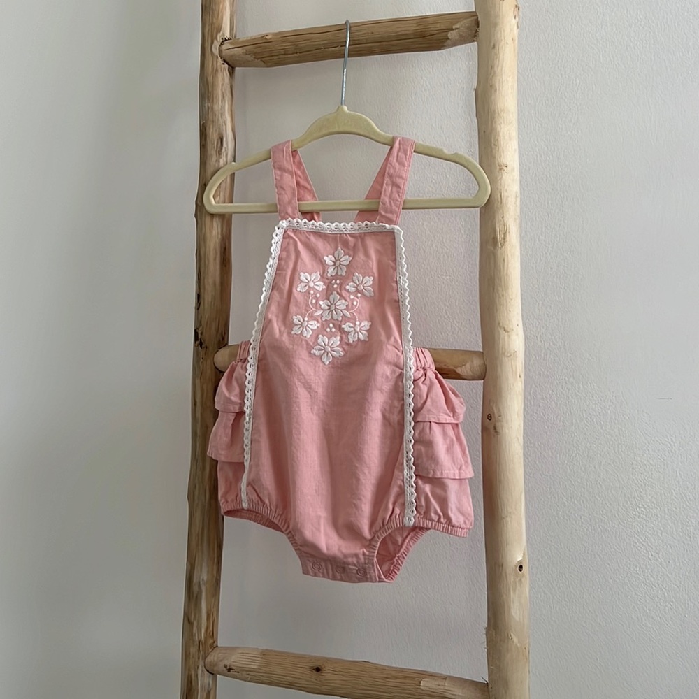 Boho Romper with Embroidery Size 6-9 months